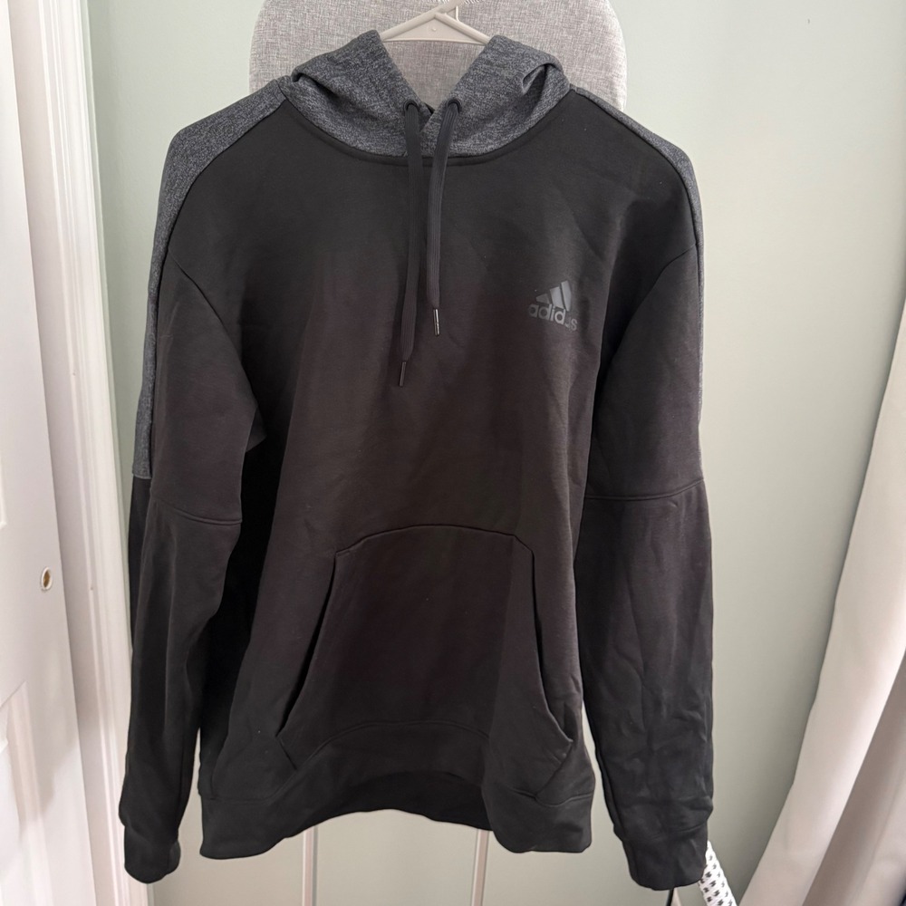 Adidas BQ8730 Mens M Black Gray Training Hoodie Pullover Athletic 2017